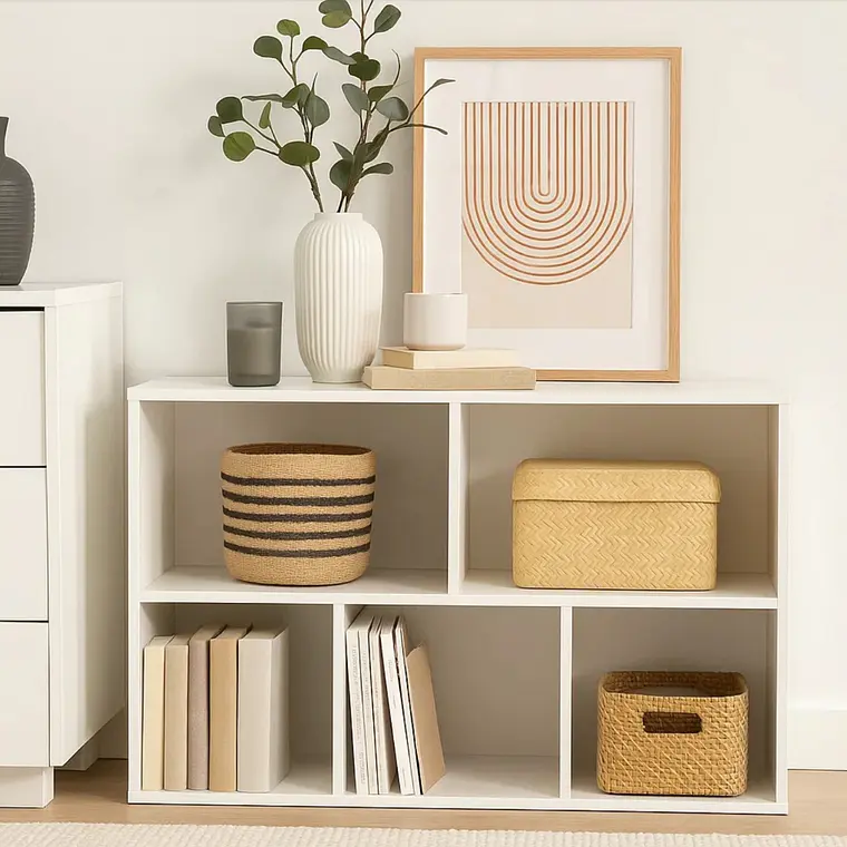 Estantería Baja Multibox Blanca 80x24 cm 2