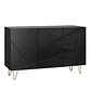 Buffet Deluxe Moderno Negro - Patas Doradas - Miniatura 1