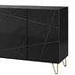 Buffet Deluxe Moderno Negro - Patas Doradas - Miniatura 3