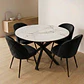 Comedor Mesa Asgard Stone Black redonda 100 cm con 4 Sillas Breda Black Velvet  - Miniatura 3