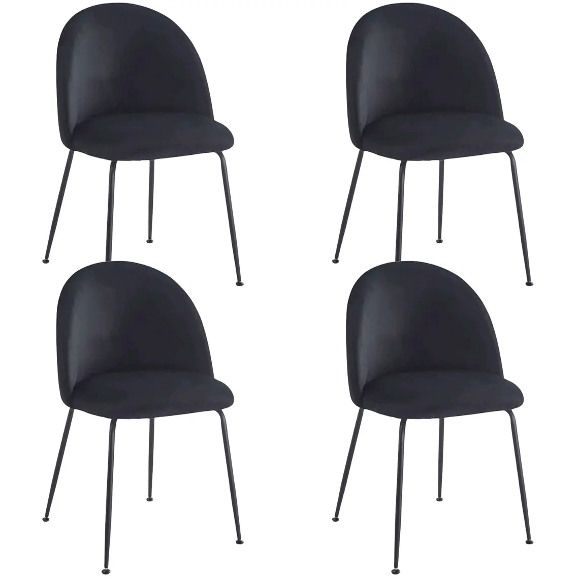 Pack 4 Sillas Breda Black Velvet  4
