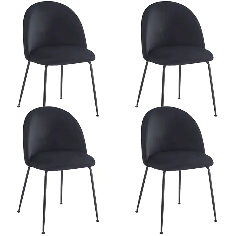 Pack 4 Sillas Breda Black Velvet  4
