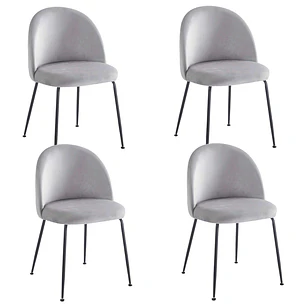 Pack 4 Sillas Breda Black Velvet 