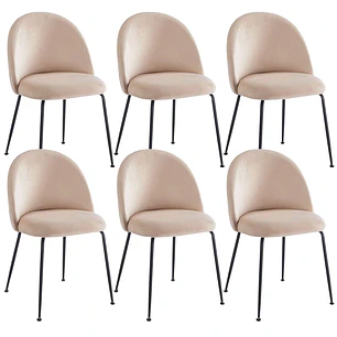 Pack 6 Sillas Breda Black Velvet 
