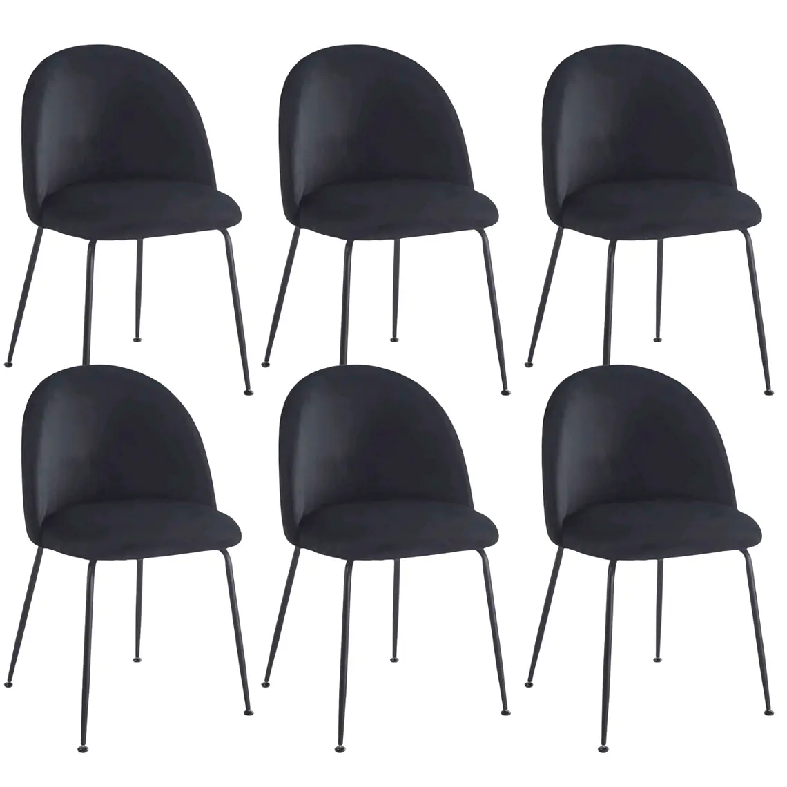 Pack 6 Sillas Breda Black Velvet  6