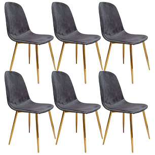 Pack 6 Sillas Spoon Gold Velvet