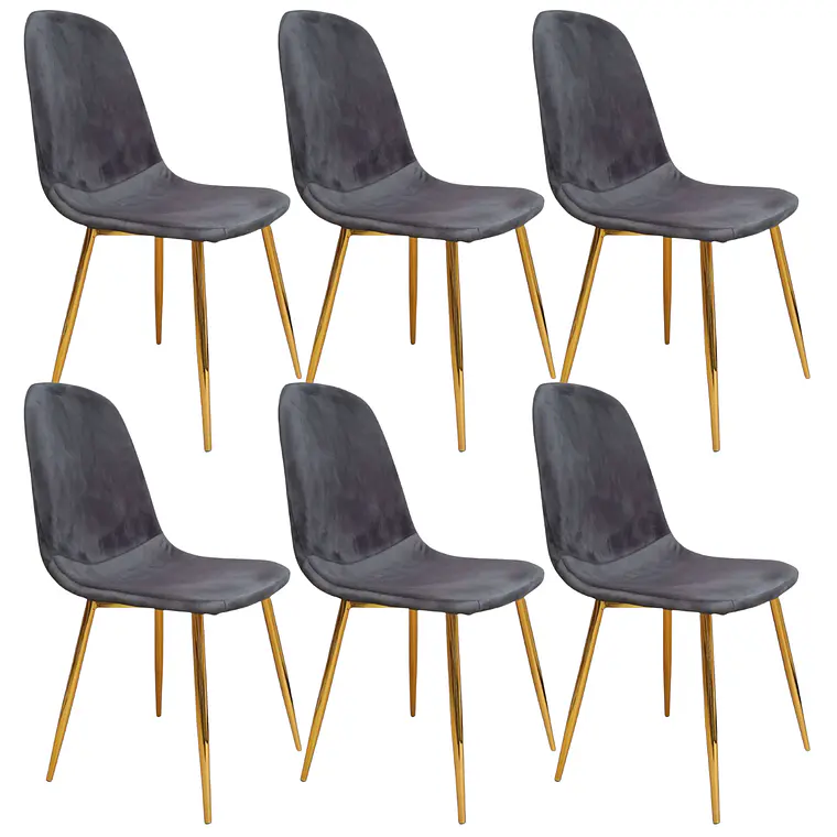 Pack 6 Sillas Spoon Gold Velvet 1