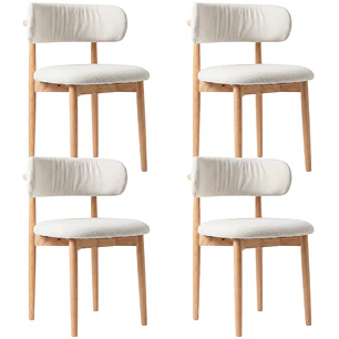 Pack 4 Sillas Arpi Bouclé Wood - Beige