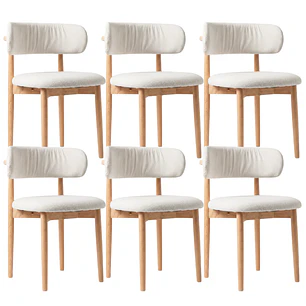 Pack 6 Sillas Arpi Bouclé Wood - Beige