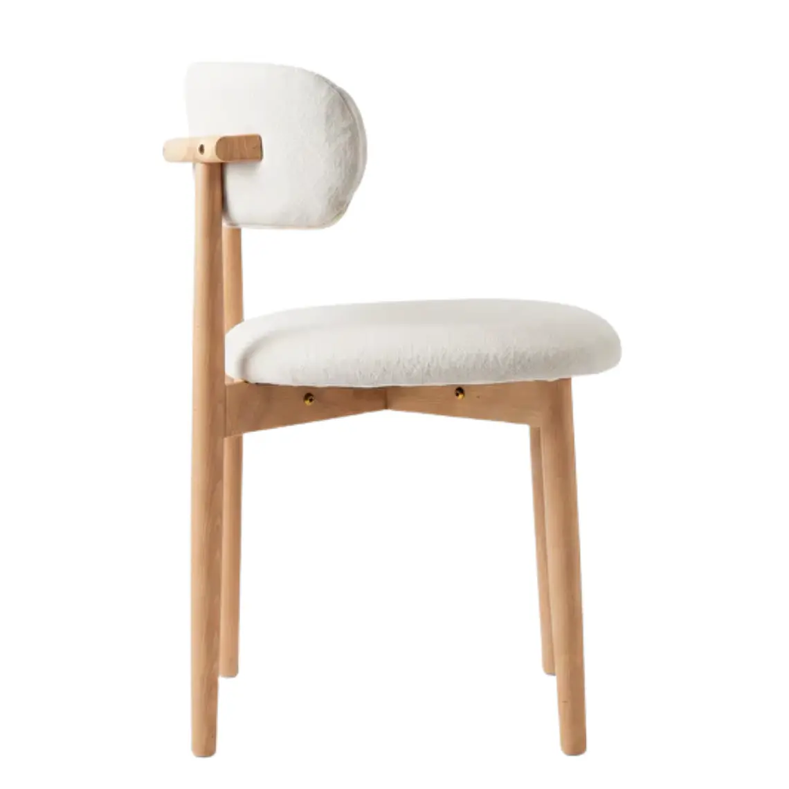 Comedor Mesa Asgard redonda vidrio 120 cm con 6 Sillas Arpi Bouclé Wood - Beige 6