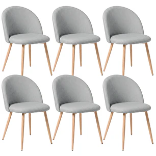 Comedor Bucarest 160x90 cm con 6 Sillas Breda Lino