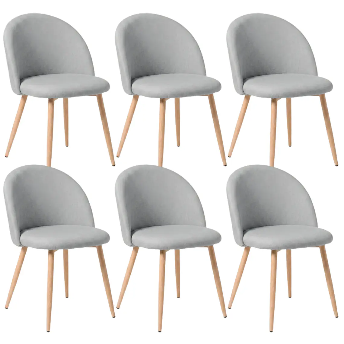 Comedor Mesa rectangular Medlock vidrio 140x90 cm con 6 Sillas Breda Lino 10