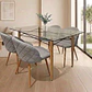Comedor Mesa Yakarta rectangular vidrio 140x80 cm con 4 Sillas Breda Lino - Miniatura 1