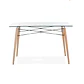 Comedor Mesa Yakarta rectangular vidrio 120x80 cm con 4 Sillas Breda Lino - Miniatura 3
