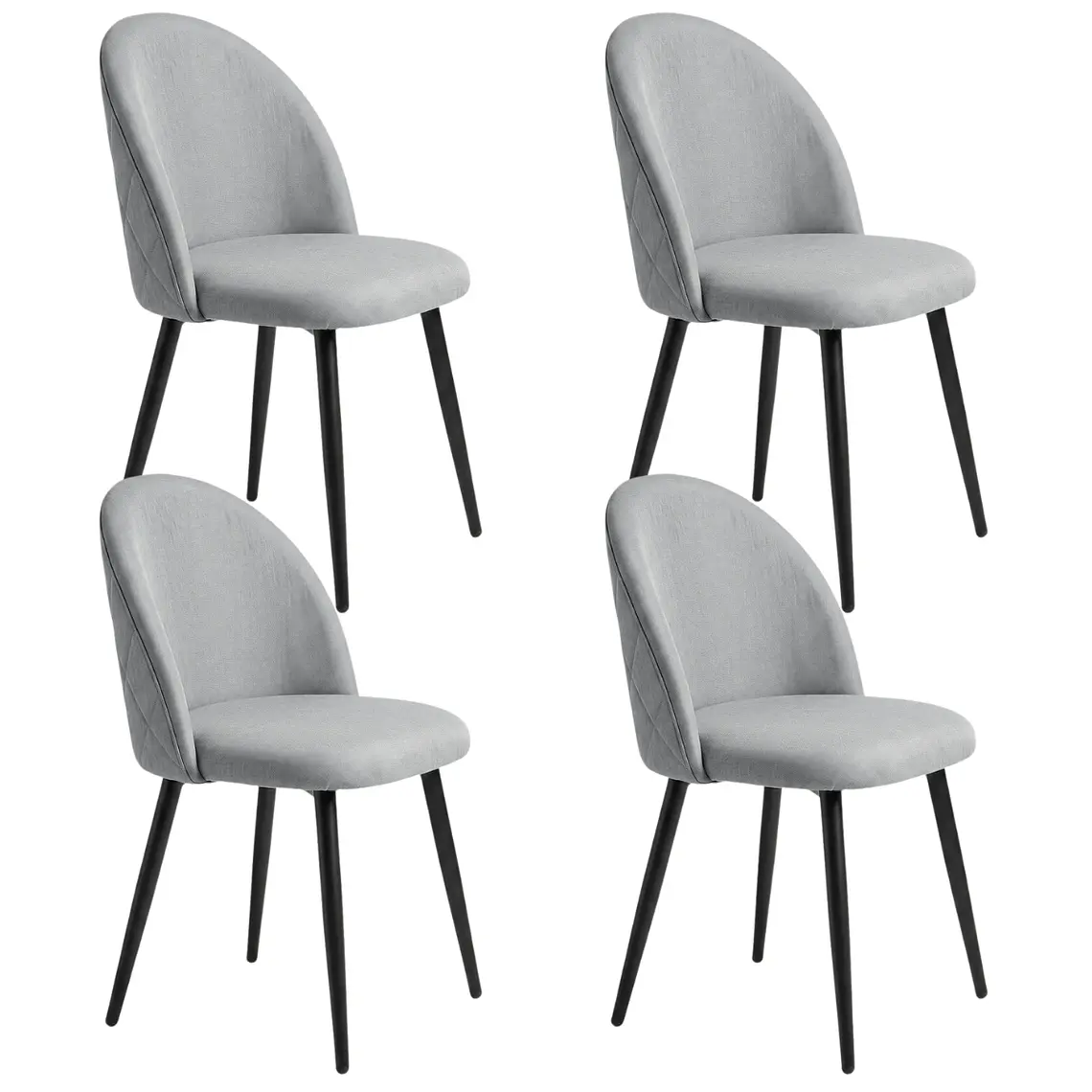 Pack 4 Sillas Breda Top Black Lino 1