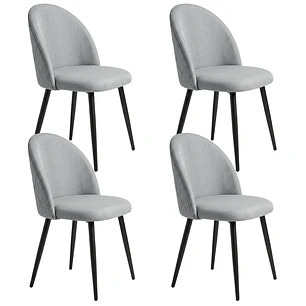 Pack 4 Sillas Breda Top Black Lino