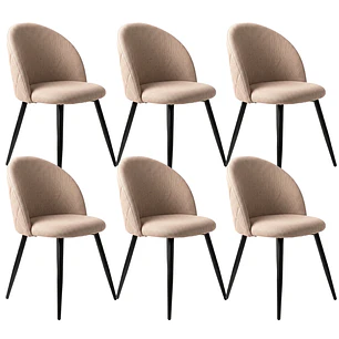 Pack 6 Sillas Breda Top Black Lino