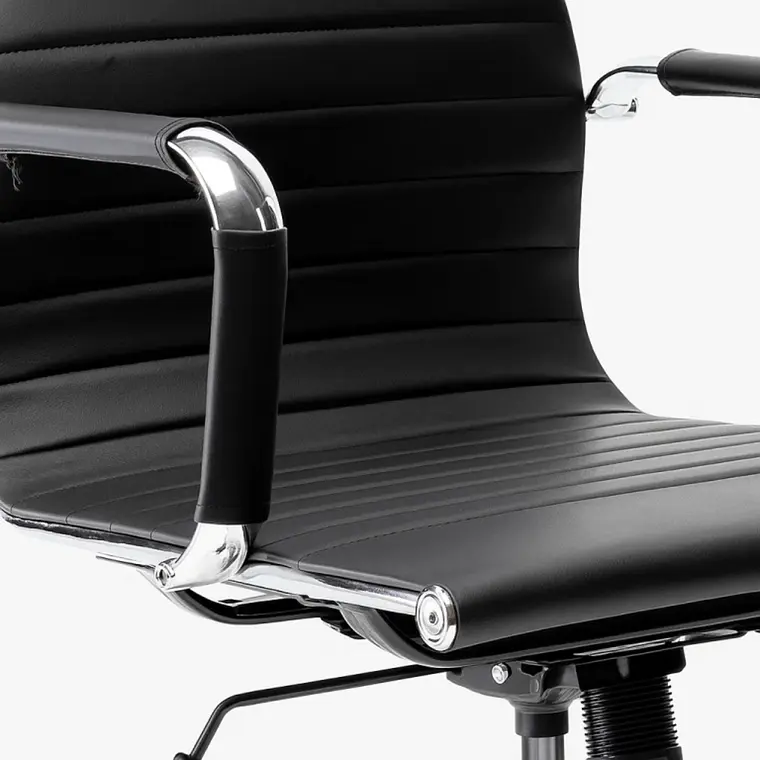 Silla de Oficina Escritorio Frey- Negra con Reposabrazos Metal 4