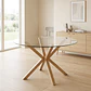 Comedor Mesa Asgard redondo vidrio 100 cm con 4 Sillas Sitiales Hania Respaldo Curvo - Blancas - Miniatura 3