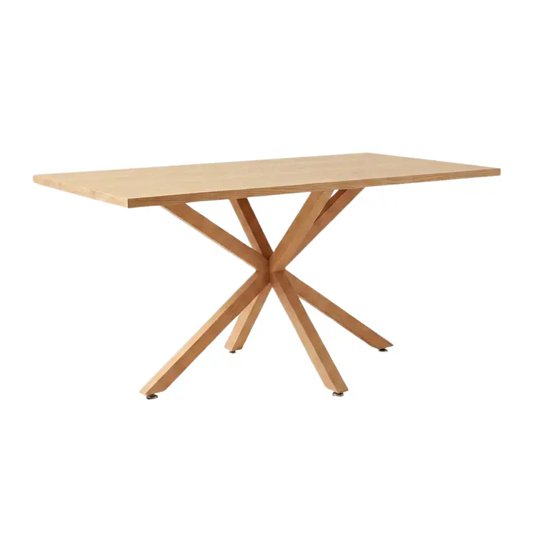 Comedor Mesa Asgard Wood rectangular Madera 140x90 cm con 4 Sillas Sitiales Hania Respaldo Curvo - Blancas 4