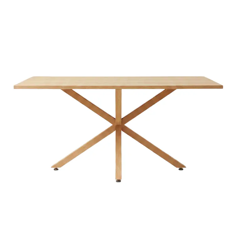 Comedor Mesa Asgard Wood rectangular Madera 160x90 cm con 4 Sillas Sitiales Hania Respaldo Curvo - Blancas 5