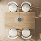 Comedor Mesa Asgard Wood rectangular Madera 160x90 cm con 4 Sillas Sitiales Hania Respaldo Curvo - Blancas - Miniatura 2