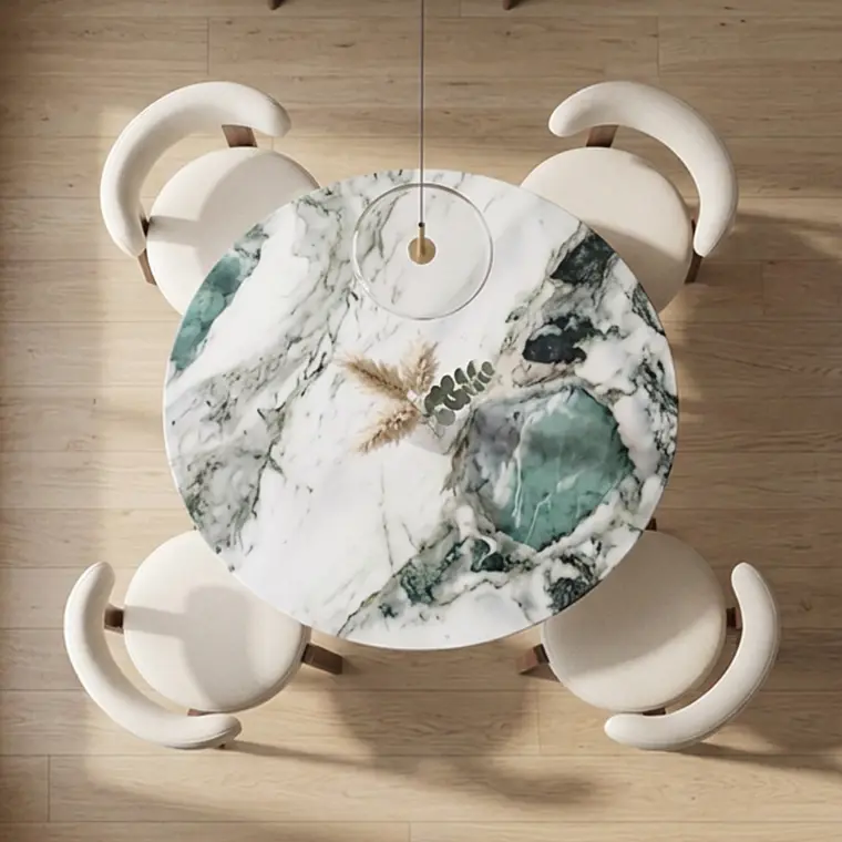 Comedor Mesa Tulip Mining Blanca 100 cm con 4 Sillas Sitiales Hania Respaldo Curvo - Blancas 2