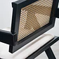 Silla Chandigarh Acolchada Lino - Madera Negra - Miniatura 4
