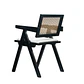 Pack 4 Sillas Chandigarh Acolchada Lino - Madera Negra - Miniatura 3