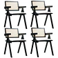 Pack 4 Sillas Chandigarh Acolchada Lino - Madera Negra - Miniatura 1