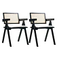 Pack 2 Sillas Chandigarh Acolchada Lino - Madera Negra - Miniatura 1