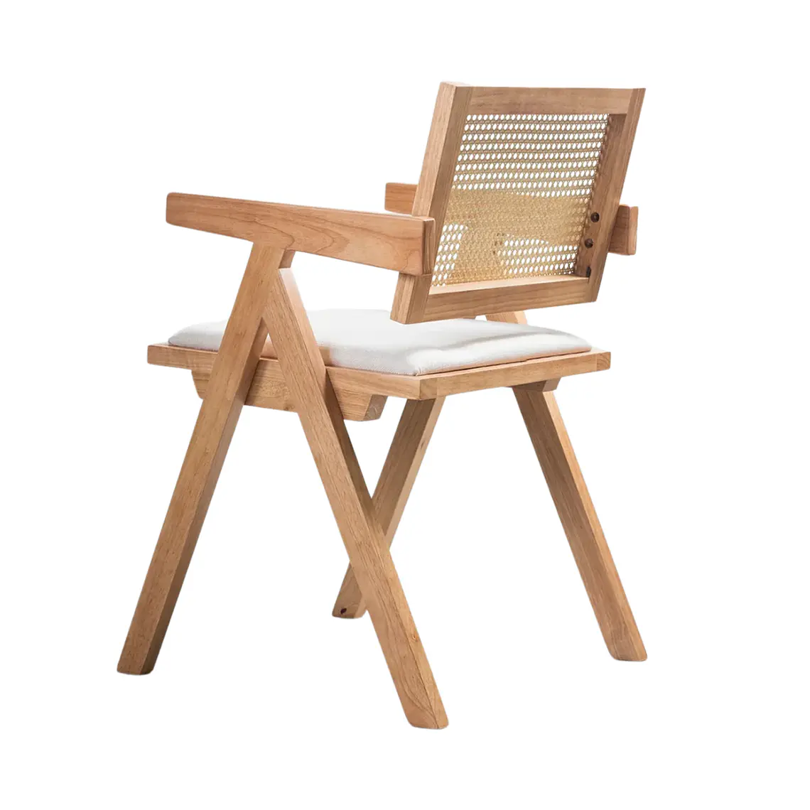 Pack 4 Sillas Chandigarh Acolchada Lino - Madera Natural 3