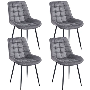 Pack 4 Sillas Capitone Top Black Vintage
