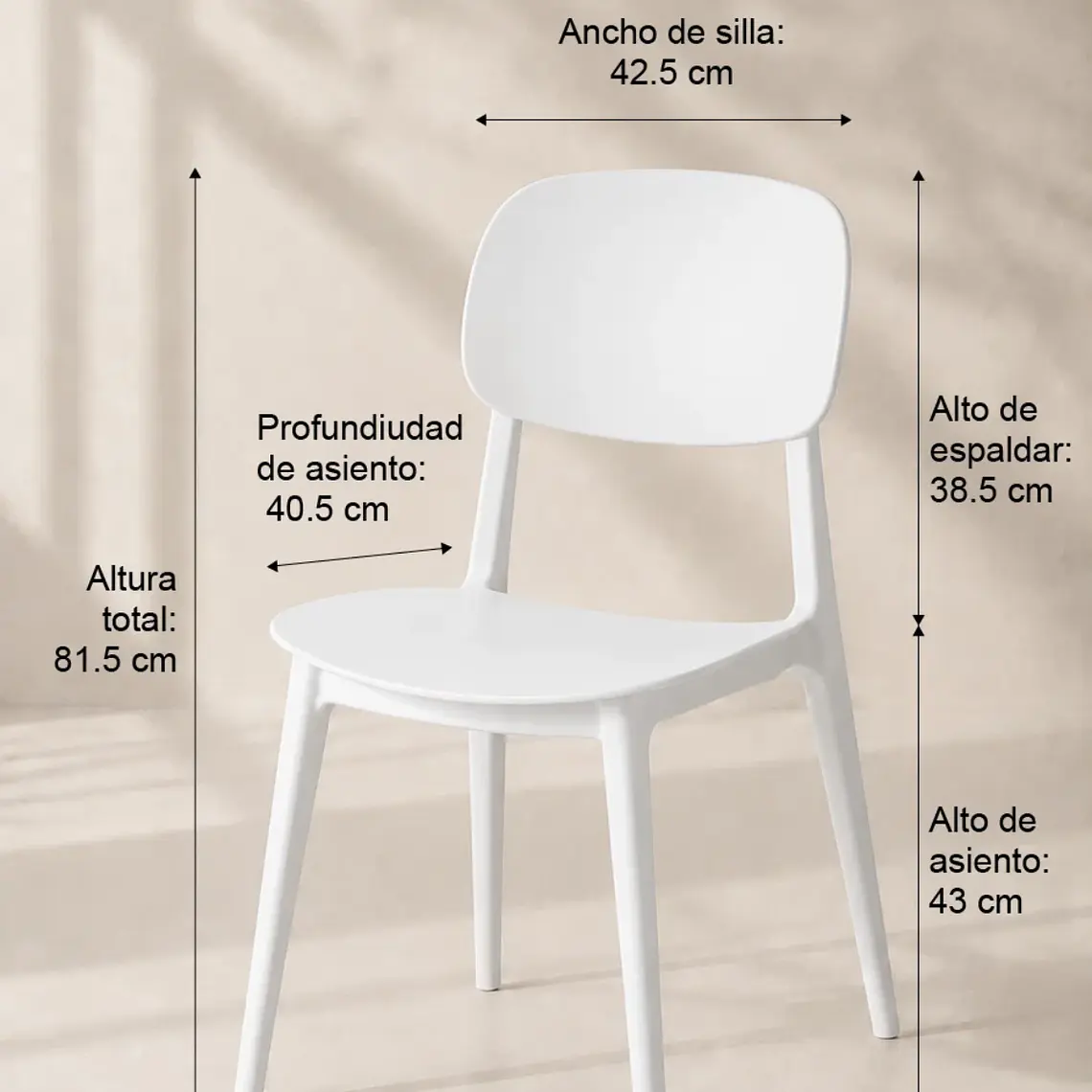 Pack 6 Sillas de Terraza Garden - Polipropileno Resistente 19