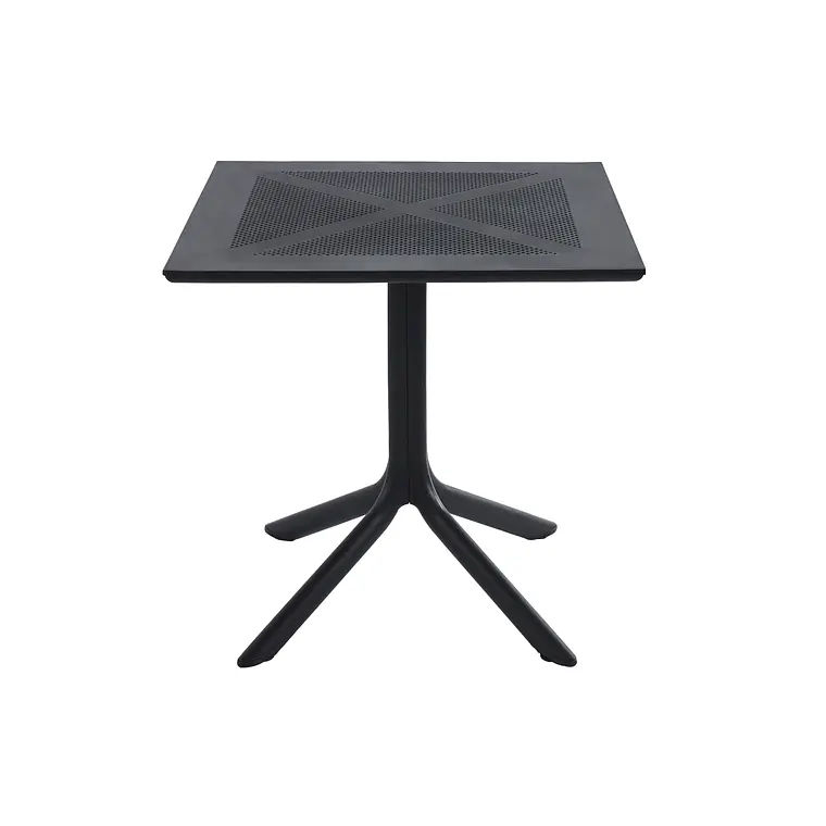 Comedor Mesa restaurant cafetería 80x80 cm con 4 Sillas de Terraza Black - Polipropileno 4