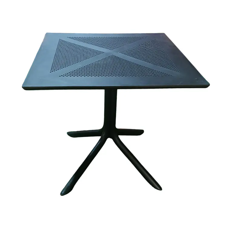 Comedor Mesa restaurant cafetería 80x80 cm con 4 Sillas de Terraza Black - Polipropileno 3