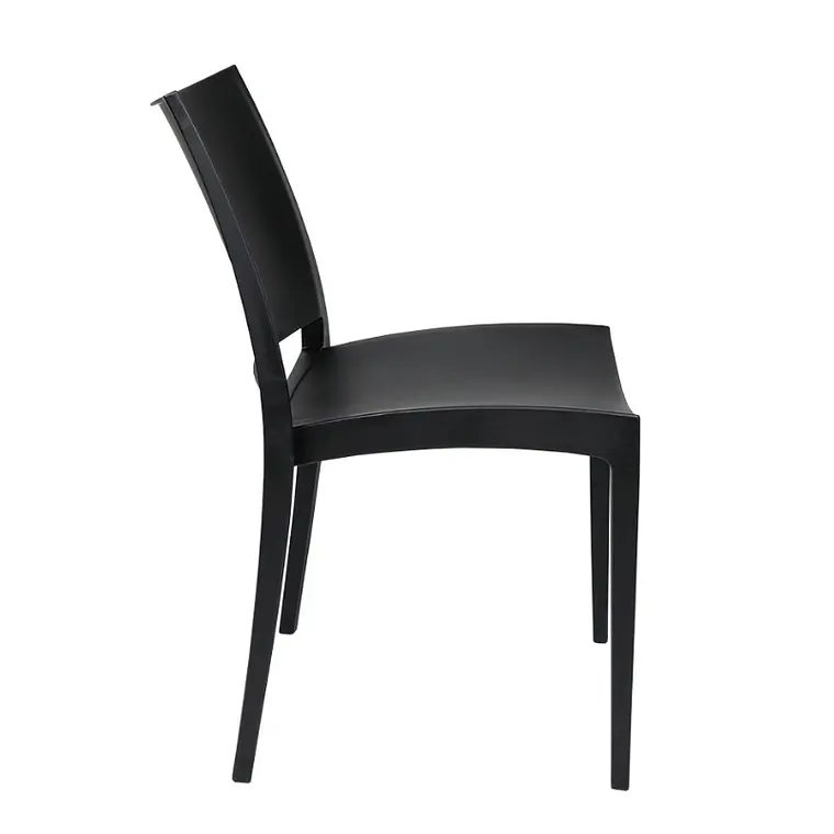 Comedor Mesa restaurant cafetería 80x80 cm con 4 Sillas de Terraza Black - Polipropileno 11