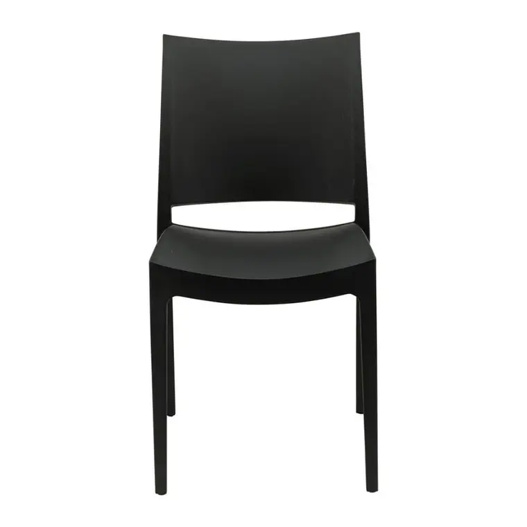 Comedor Mesa restaurant cafetería 80x80 cm con 4 Sillas de Terraza Black - Polipropileno 12