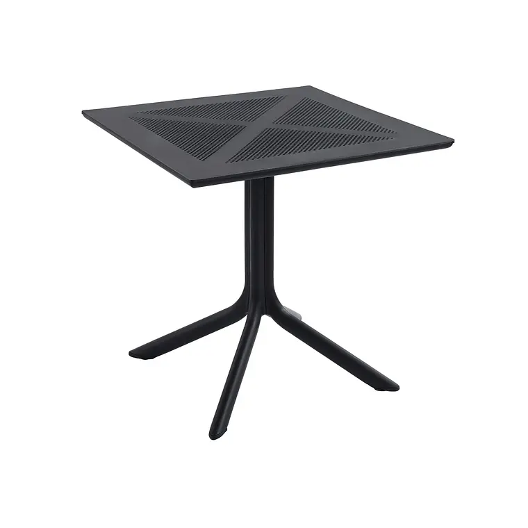 Comedor Mesa restaurant cafetería 80x80 cm con 4 Sillas de Terraza Ruan Negras- Polipropileno 5