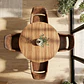 Comedor Mesa Asgard Rustik Black redondo 100 cm con 4 Butacas Burgos Ecocuero Vintage Café Oscuro - Miniatura 2