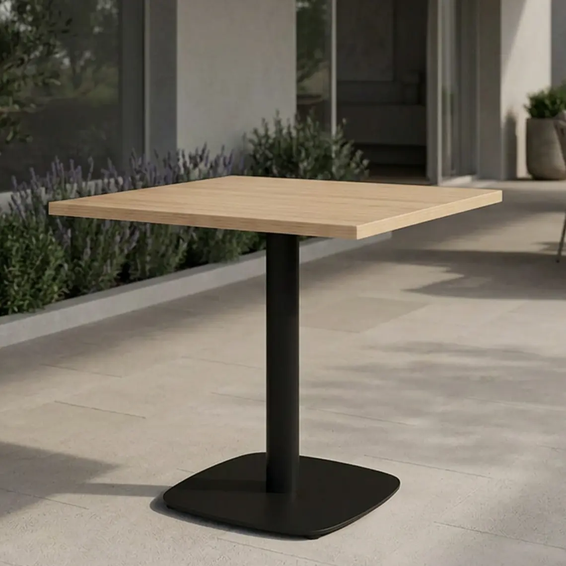 Mesa Restoran Negra Wood 70x70 cm - Metal y MDF 1