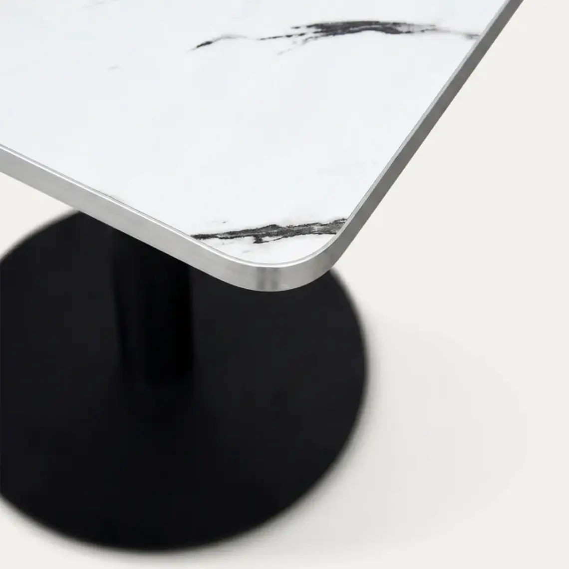 Mesa Restoran BlackWhite cuadrada 70x70 cm - Metal y MDF 4