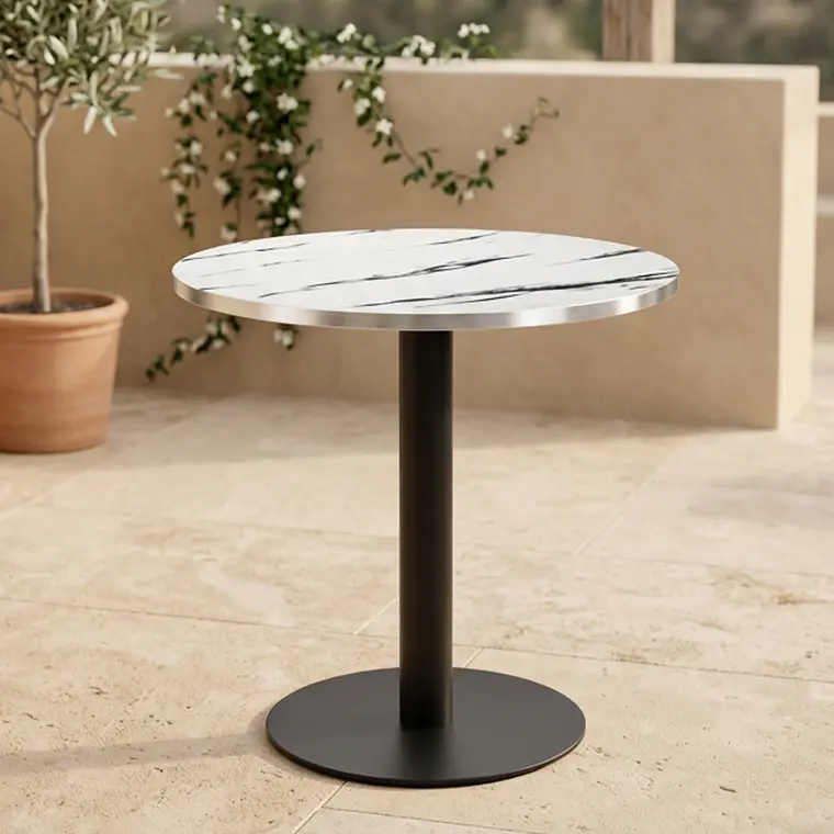 Mesa Restoran BlackWhite redonda 60 cm - Metal y MDF 8