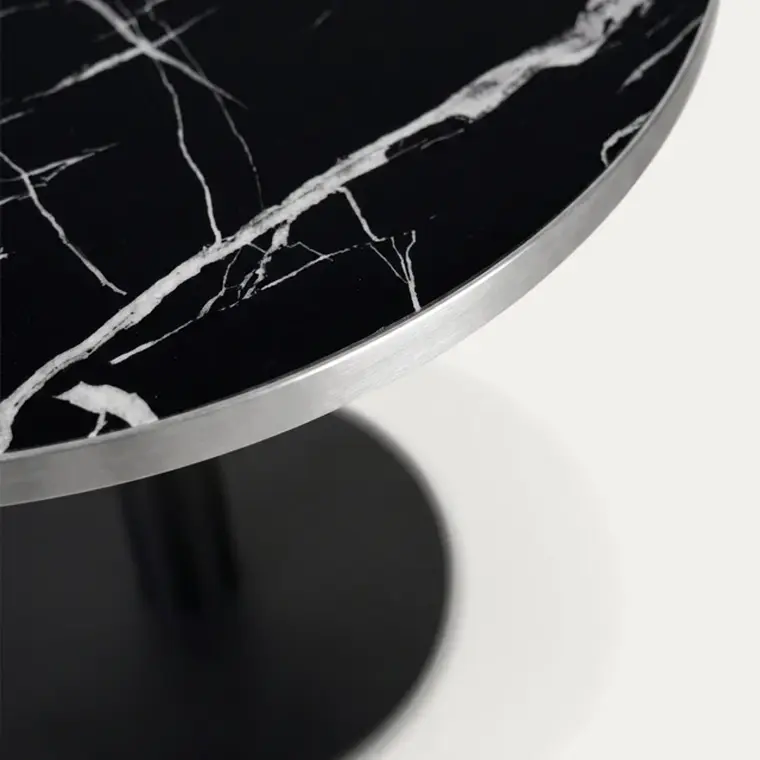 Mesa Restoran BlackWhite redonda 60 cm - Metal y MDF 5