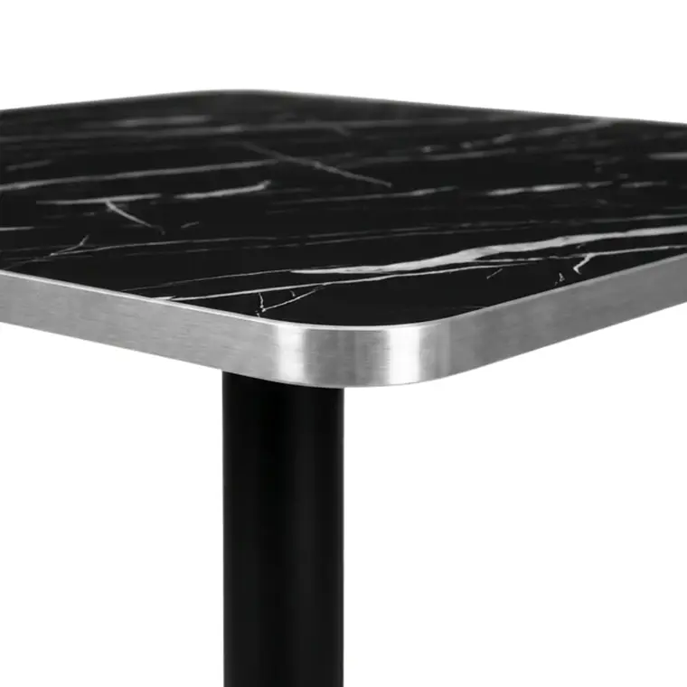Mesa Restoran BlackWhite cuadrada 70x70 cm - Metal y MDF 13