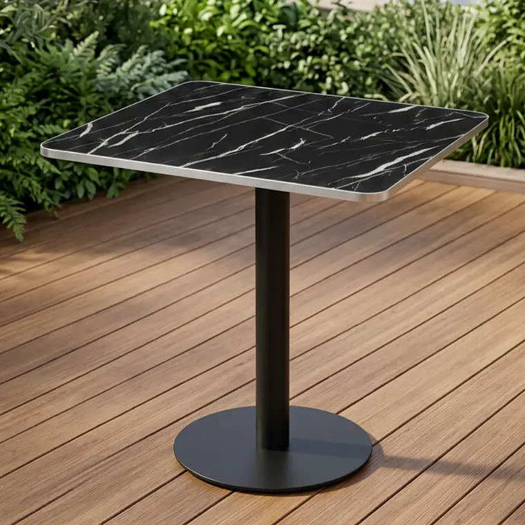 Mesa Restoran BlackWhite cuadrada 70x70 cm - Metal y MDF 8