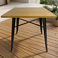 Mesa Tolix negra cuadrada 70x70 cm madera clara - Miniatura 2