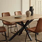 Comedor Mesa Asgard Black rectangular Madera 140x90 cm con 4 Sillas Burgos de Cuero Sintético y Metal Industrial - Miniatura 2