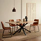 Comedor Mesa Asgard Black rectangular Madera 140x90 cm con 4 Sillas Burgos de Cuero Sintético y Metal Industrial - Miniatura 1