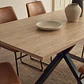 Comedor Mesa Asgard Black rectangular Madera 140x90 cm con 4 Sillas Burgos de Cuero Sintético y Metal Industrial - Miniatura 3